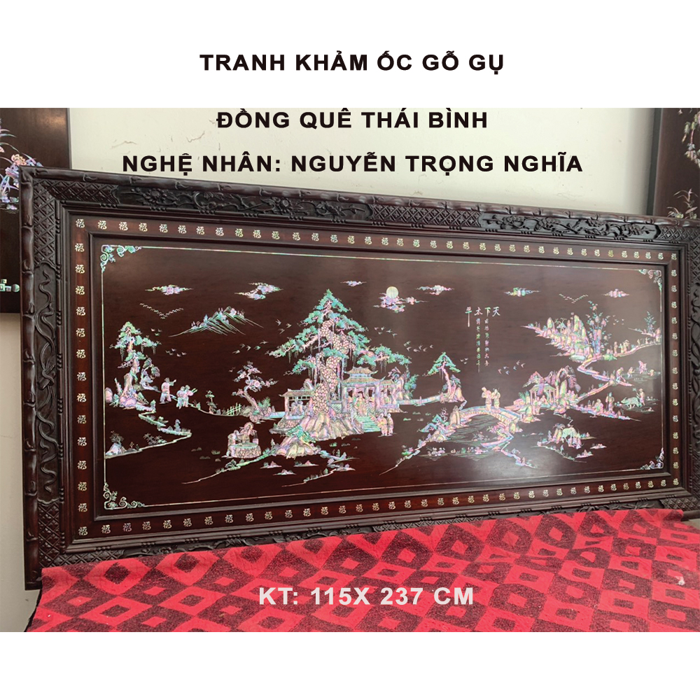 Tranh khảm ốc Đồng quê thái bình