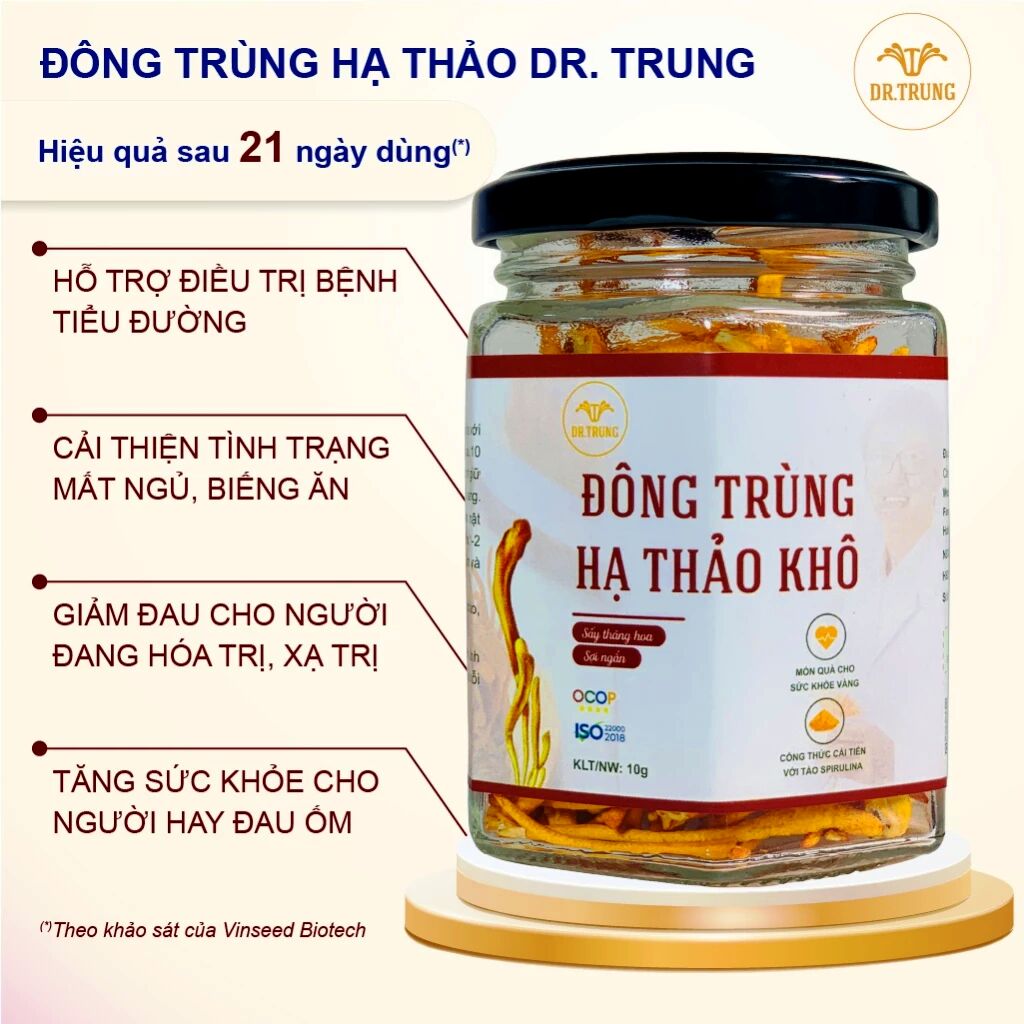 Nấm dược liệu Đông trùng hạ thảo loại Sợi ngắn Dr. Trung